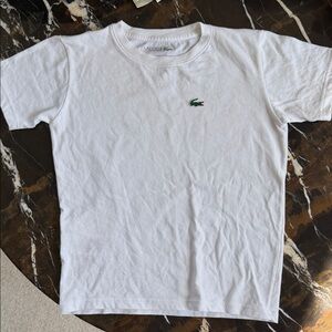 Lacoste Kids White Tee with Green Logo